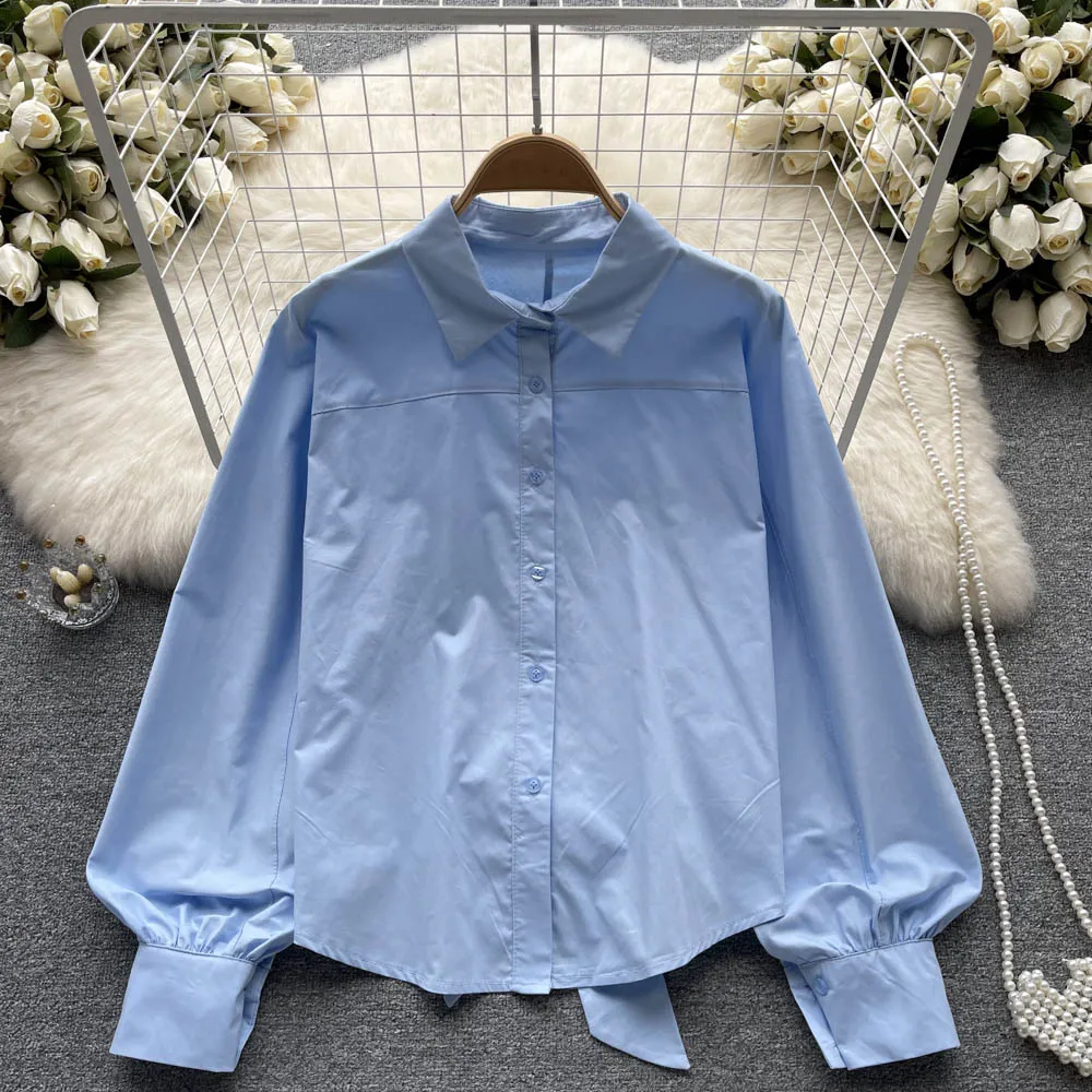 High-quality Long-sleeved Shirt Tops Spring Autumn Women's Bow White Shirt Western Style Tops Solid Color Work OL Blouse F872 
High-quality Long-sleeved Shirt Tops Spring Autumn Women's Bow White Shirt Western Style Tops Solid Color Work OL Blouse F872