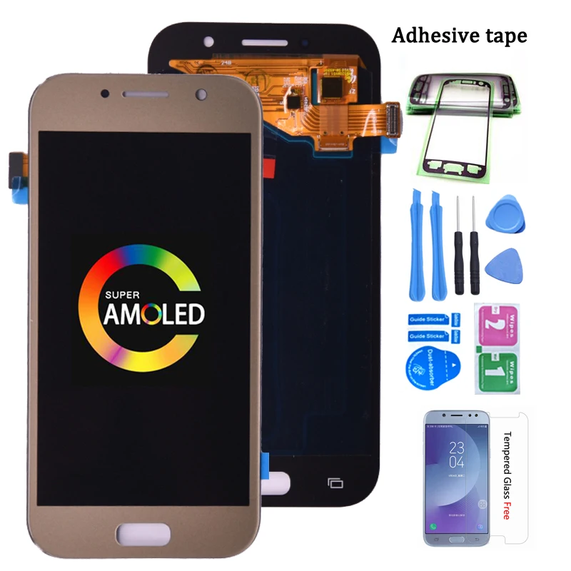 Super Amoled For SAMSUNG GALAXY A5 2017 A520 A520F A520K LCD Display with Touch Screen Digitizer Assembly
Super Amoled For SAMSUNG GALAXY A5 2017 A520 A520F A520K LCD Display with Touch Screen Digitizer Assembly