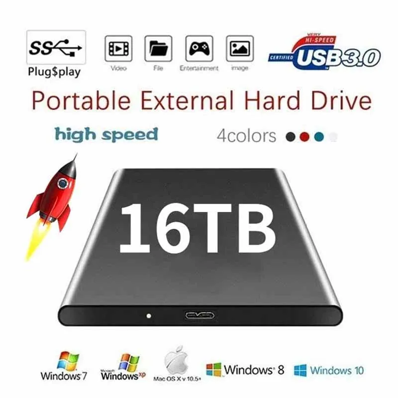 High-speed Portable Hard Drive 16TB 8TB 4TB 2TB Portable External Mass Storage 100% Original USB 3.0 Interface Metal Material
High-speed Portable Hard Drive 16TB 8TB 4TB 2TB Portable External Mass Storage 100% Original USB 3.0 Interface Metal Material