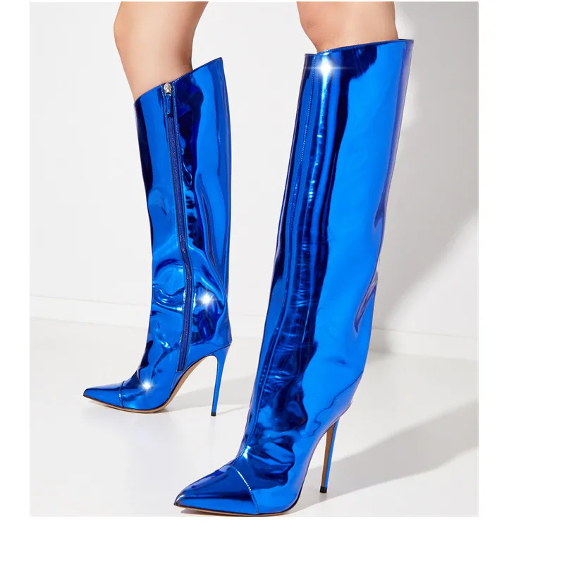 Reflective Sexy Pointed Toe Women's Knee High Boots Side Zipper Fashion Show Women Boots Stiletto Party Novelty Botas Femininas
Reflective Sexy Pointed Toe Women's Knee High Boots Side Zipper Fashion Show Women Boots Stiletto Party Novelty Botas Femininas
