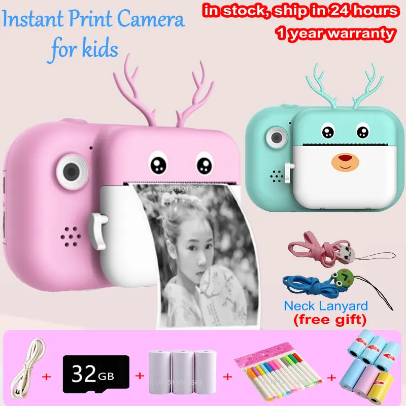 Kids Instant Print Camera Dual Camera 2.4" HD Screen No Ink Toy Deer Children Digital Camera Video Recorder for Birthday Gift
Kids Instant Print Camera Dual Camera 2.4" HD Screen No Ink Toy Deer Children Digital Camera Video Recorder for Birthday Gift