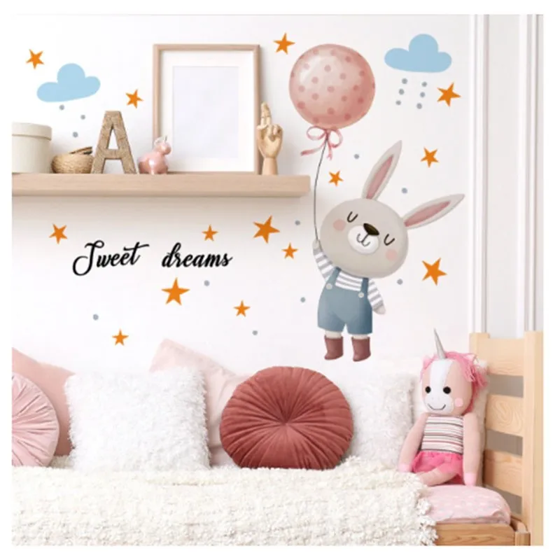 30*45cm Clouds Stars Bunny Cartoon Wall Stickers Aesthetic Art Living Room Bedroom Study Dining Decoration Wall Stickers Ms075
30*45cm Clouds Stars Bunny Cartoon Wall Stickers Aesthetic Art Living Room Bedroom Study Dining Decoration Wall Stickers Ms075