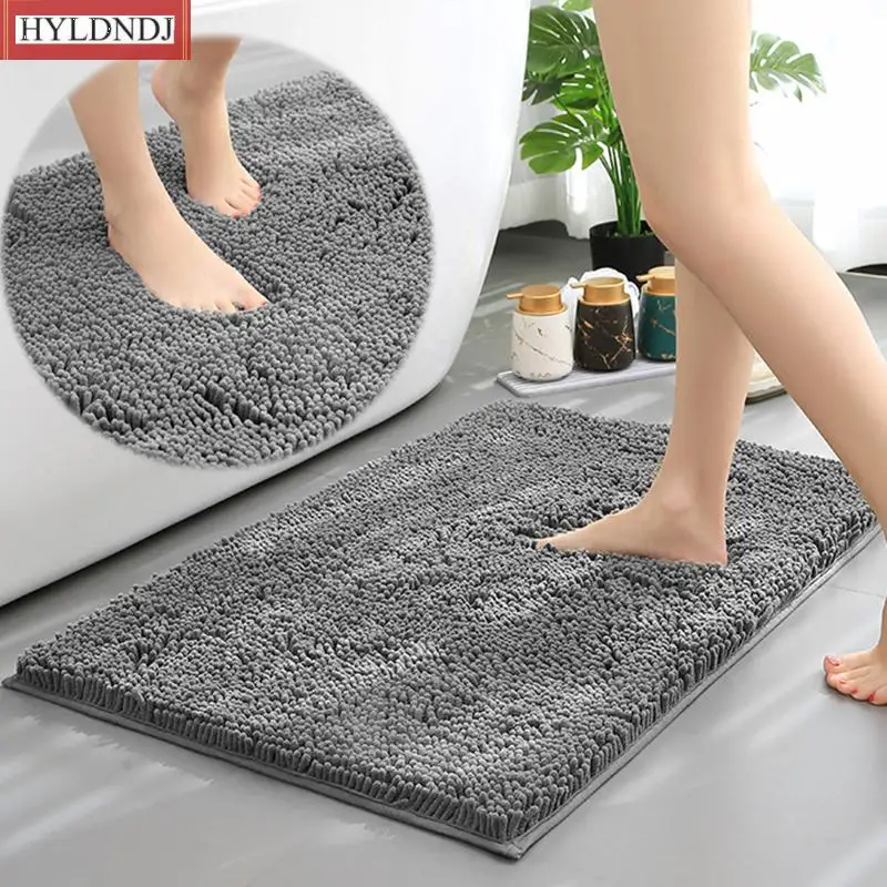 

Chenille Kichen Floor Mats Bathroom Water Absorption Plushentrance Doormat Non-Slip Toilet Area Rug Thicken Feet Bath Carpet Mat
