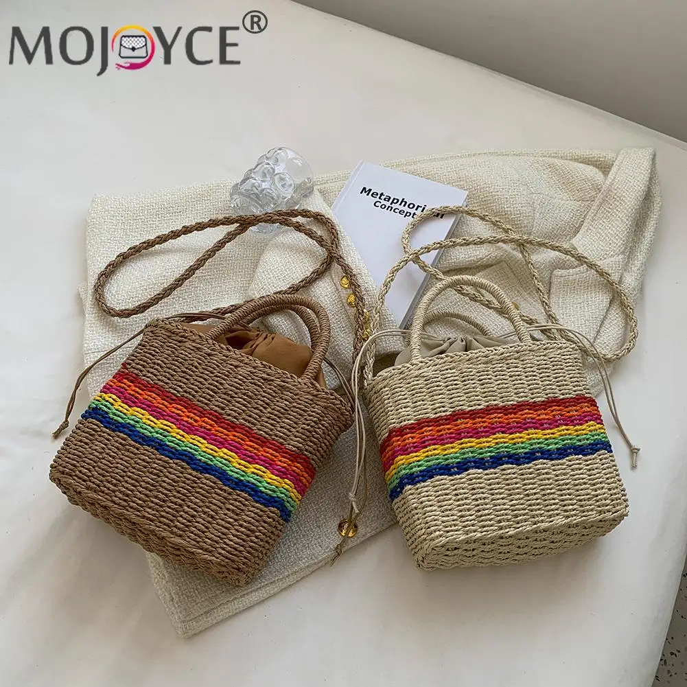 Portable Summer Beach Vacation Travel Straw Girl's Handbag Casual Handmade Woven Braided Drawstring Shoulder Crossbody Bags
Portable Summer Beach Vacation Travel Straw Girl's Handbag Casual Handmade Woven Braided Drawstring Shoulder Crossbody Bags