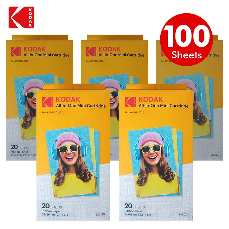 KODAK All-in-One C210 paper Cartridges set leverage 4Pass printing technology 20 40 50 100 photo printer package ink
KODAK All-in-One C210 paper Cartridges set leverage 4Pass printing technology 20 40 50 100 photo printer package ink