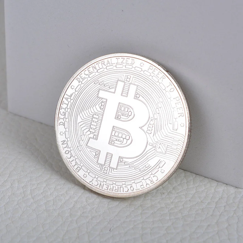 

Creative Bitcoin Coin Collectible Gold Plated Physical Commemorative Coins BTC Antique Imitation Art Collection Gift Silver Rose