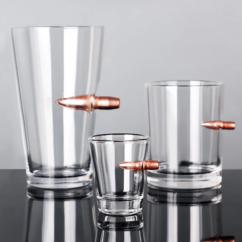 

Crystal Bullet Glass Cup Whisky Rum Vodka Bar Beer Mug For Drinking Wine Shot Glasses