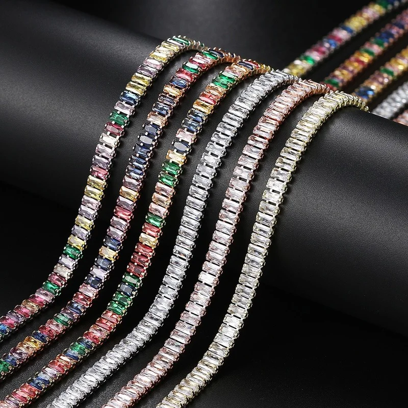 New Exquisite Multicolor Rectangle Zircon Tennis Necklace for Women Men Fashion Jewelry Personality Charm Necklaces Party Gifts
New Exquisite Multicolor Rectangle Zircon Tennis Necklace for Women Men Fashion Jewelry Personality Charm Necklaces Party Gifts