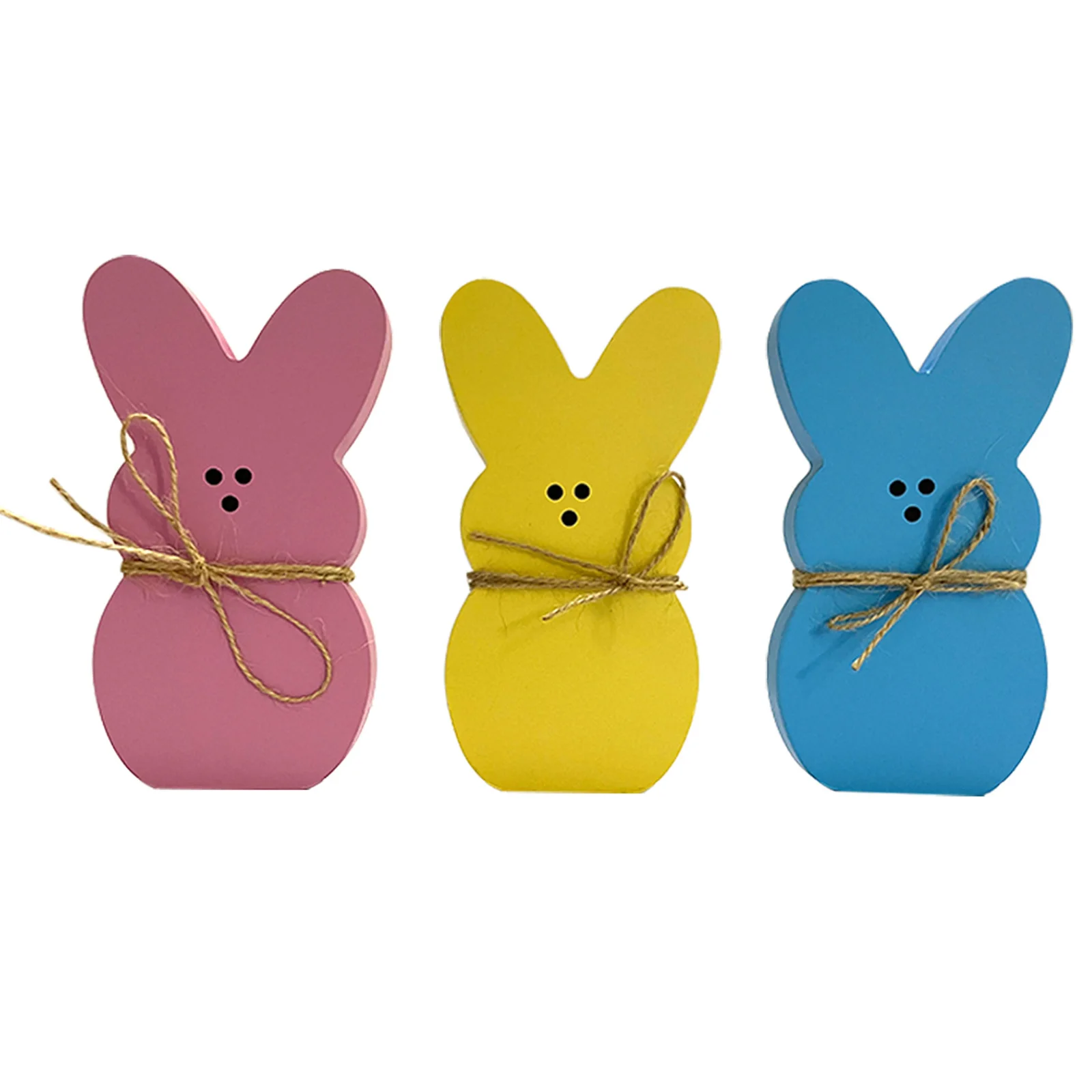 Easter Tray Bunny Wooden Handicrafts Tabletop Decoration And Ornaments Colored Rabbit With Hemp Rope For Home Decoration
Easter Tray Bunny Wooden Handicrafts Tabletop Decoration And Ornaments Colored Rabbit With Hemp Rope For Home Decoration