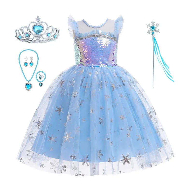 Summer Girls Princess Snow Queen Dresses Cloak Kids Sequin Ballet Tutu Dress Child Ball Gown Clothing With Crown Costume Blue
Summer Girls Princess Snow Queen Dresses Cloak Kids Sequin Ballet Tutu Dress Child Ball Gown Clothing With Crown Costume Blue