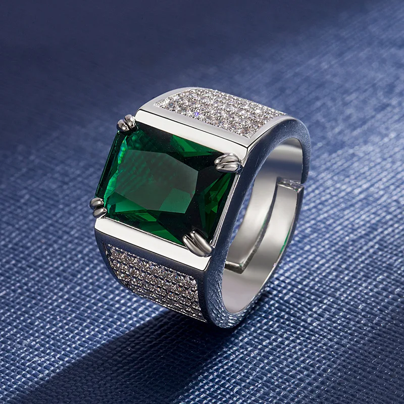 Fashion Masculine Green Crystal Emerald Gemstones Diamonds Rings fo Men Silver Color Bague Jewelry Accessories
Fashion Masculine Green Crystal Emerald Gemstones Diamonds Rings fo Men Silver Color Bague Jewelry Accessories