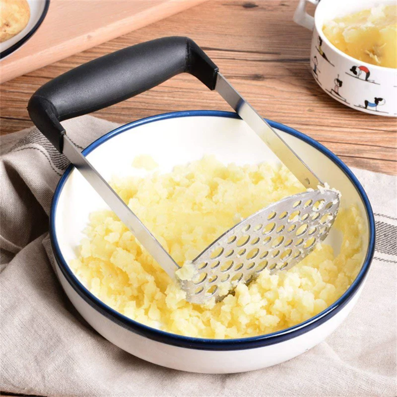Stainless Steel Potato Masher Suitable For Vegetable And Fruit Masher Creative Non-slip Handle Easy Clean Accessory Kitchen Tool 
Stainless Steel Potato Masher Suitable For Vegetable And Fruit Masher Creative Non-slip Handle Easy Clean Accessory Kitchen Tool