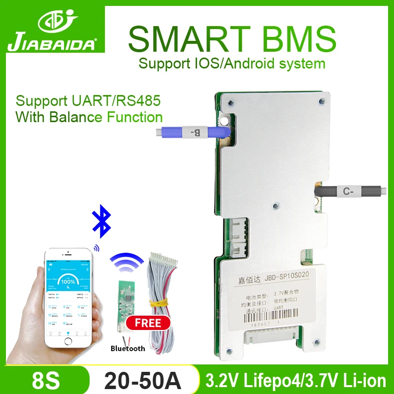 JBD Smart BMS 8S 24 В 3,2 В Lifepo4 3,7 в литий-ионная батарея 20A 30A 40A 50A UART 24 В Аккумулятор для скутера Lifepo4 Bms для хранения в мотоцикле
JBD Smart BMS 8S 24 В 3,2 В Lifepo4 3,7 в литий-ионная батарея 20A 30A 40A 50A UART 24 В Аккумулятор для скутера Lifepo4 Bms для хранения в мотоцикле