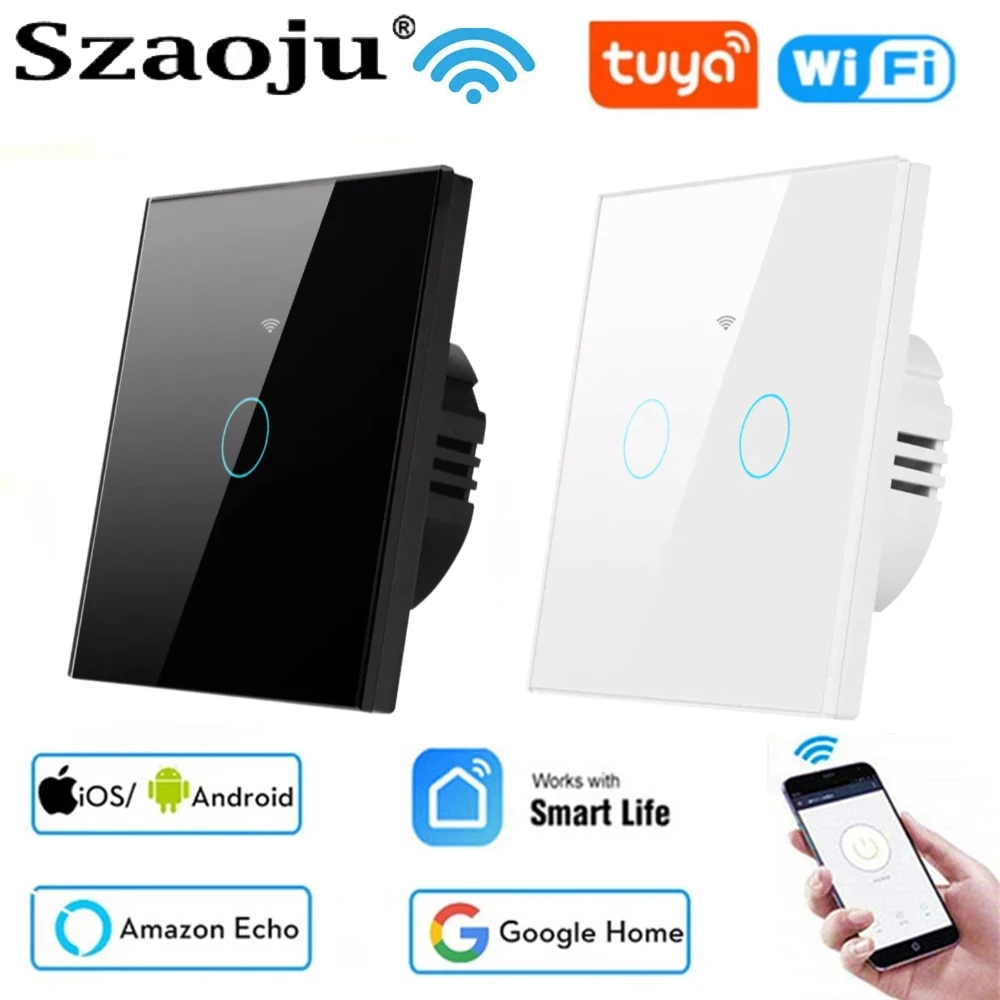 Сенсорный выключатель Szaoju Tuya с Wi-Fi, настенный смарт-выключатель для ЕС, умного дома, работает с Alexa, Google Home, 433RF, дистанционный, без нейтральног...
Сенсорный выключатель Szaoju Tuya с Wi-Fi, настенный смарт-выключатель для ЕС, умного дома, работает с Alexa, Google Home, 433RF, дистанционный, без нейтральног...