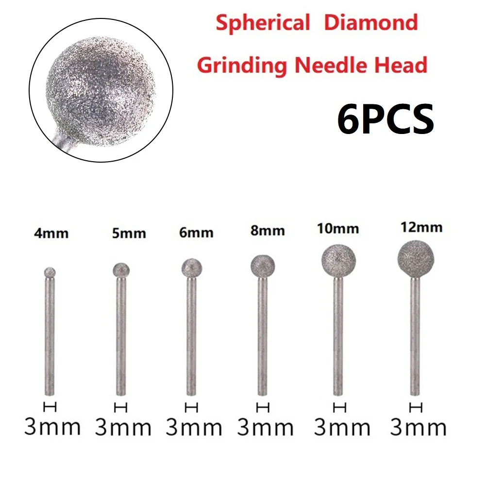 6pcs Grinding Needle Head Diamond Round Ball Burr Drill Bit Set For Carving Engraving Drilling 4-12mm Abrasive Tools
6pcs Grinding Needle Head Diamond Round Ball Burr Drill Bit Set For Carving Engraving Drilling 4-12mm Abrasive Tools