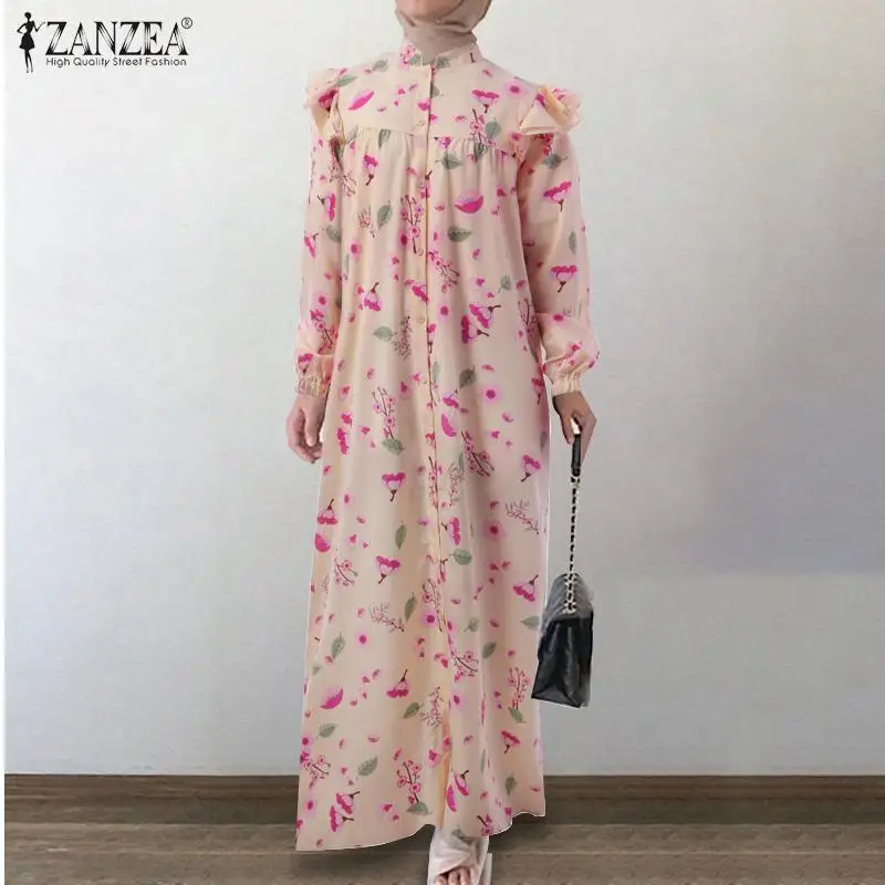 Women Casual Muslim Bohemian Sundress ZANZEA Elegant Floral Shirt Dress Printed Holiday Dubai Turkey Abaya Ruffle O Neck Caftan
Women Casual Muslim Bohemian Sundress ZANZEA Elegant Floral Shirt Dress Printed Holiday Dubai Turkey Abaya Ruffle O Neck Caftan