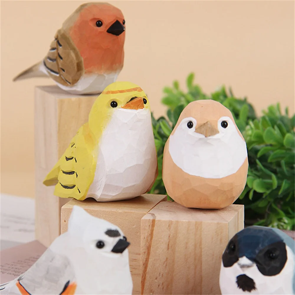 Handmade Wooden Carved Birds Figurines Sculpted Hand-Painted Bird Statue Micro Landscape Garden Ornaments Home Desktop Decor
Handmade Wooden Carved Birds Figurines Sculpted Hand-Painted Bird Statue Micro Landscape Garden Ornaments Home Desktop Decor