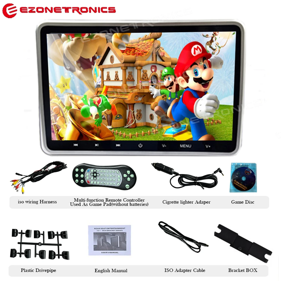 10.1inch Car Monitor Headrest DVD Player USB/SD/HDMI/IR/FM TFT LCD Screen Touch Button Game Remote Control stereo Video 1or2PCS
10.1inch Car Monitor Headrest DVD Player USB/SD/HDMI/IR/FM TFT LCD Screen Touch Button Game Remote Control stereo Video 1or2PCS