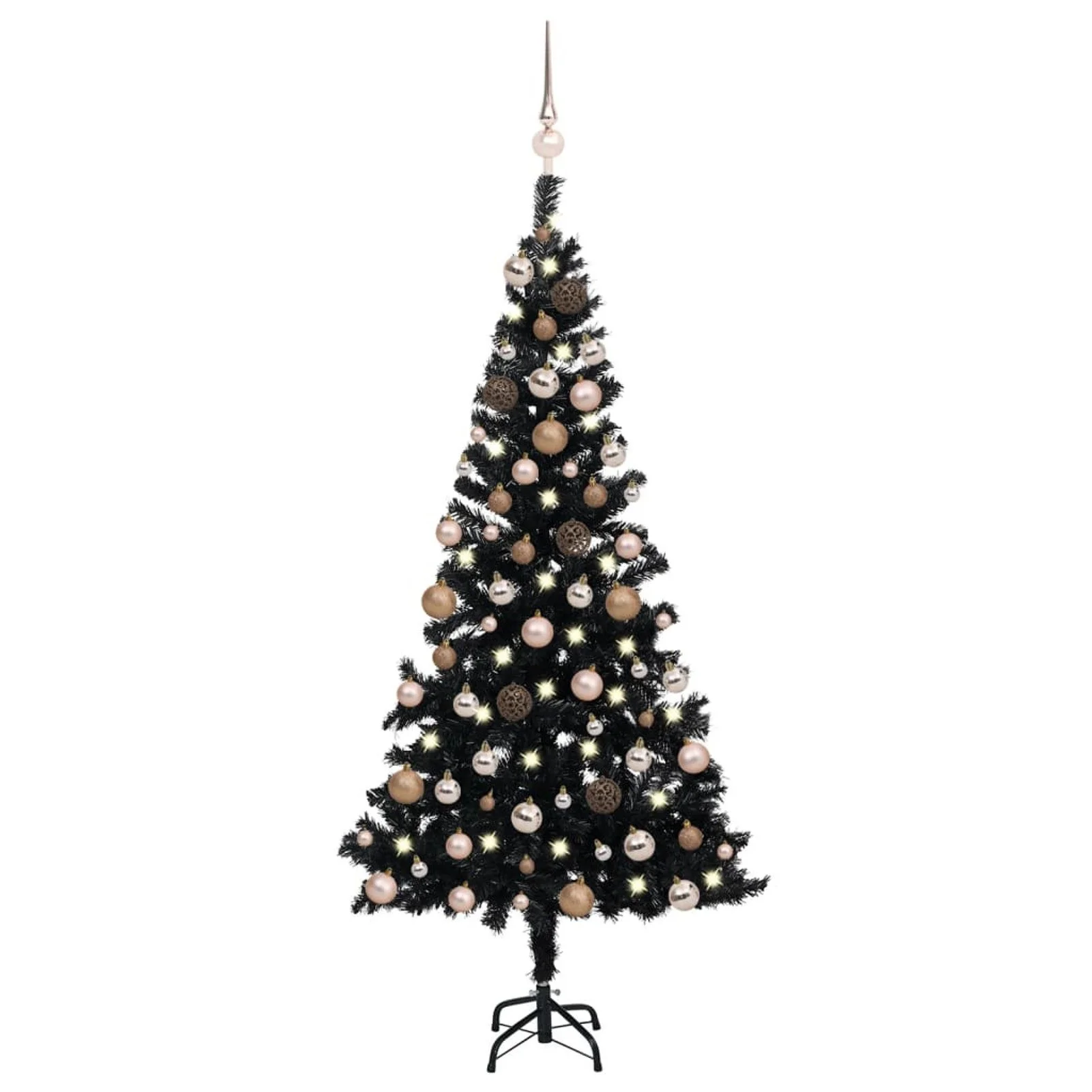 Artificial Christmas Tree with LEDs&Ball Set Black 59.1" PVC 
Artificial Christmas Tree with LEDs&Ball Set Black 59.1" PVC