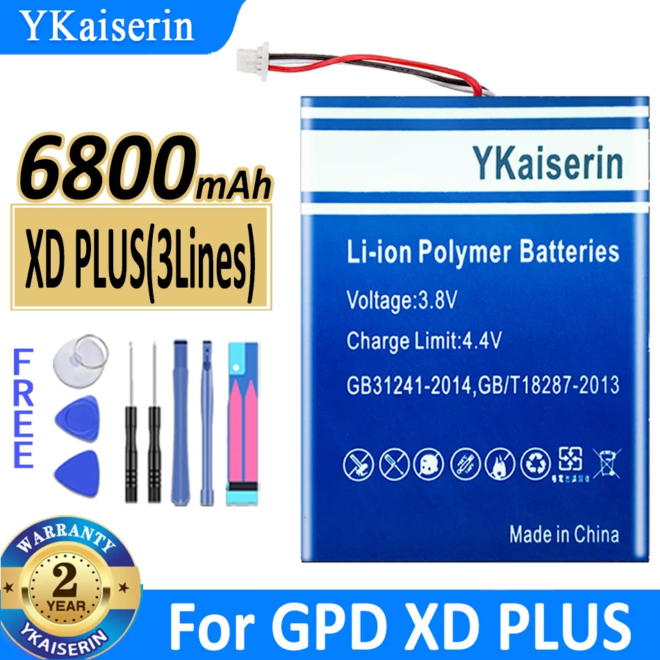 YKaiserin Replacement Battery XD PLUS 6800mAh for GPD XDPLUS Bateria + Free Tools
YKaiserin Replacement Battery XD PLUS 6800mAh for GPD XDPLUS Bateria + Free Tools