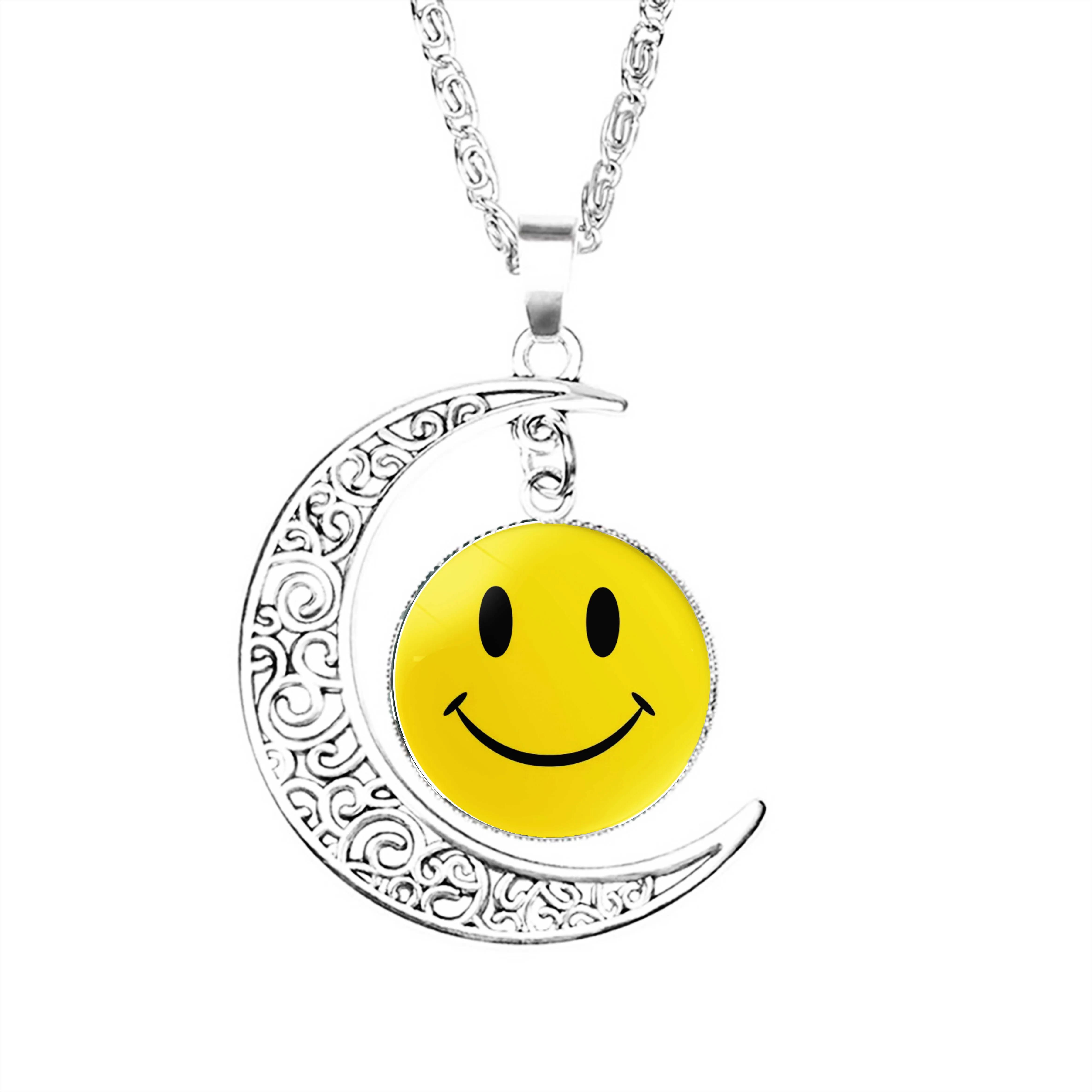 Classic Smiley Face Moon Necklace Dome Jewelry Men Lady Accessories Party Stainless Steel Jewelry Glass Boy Lovers Chain 
Classic Smiley Face Moon Necklace Dome Jewelry Men Lady Accessories Party Stainless Steel Jewelry Glass Boy Lovers Chain