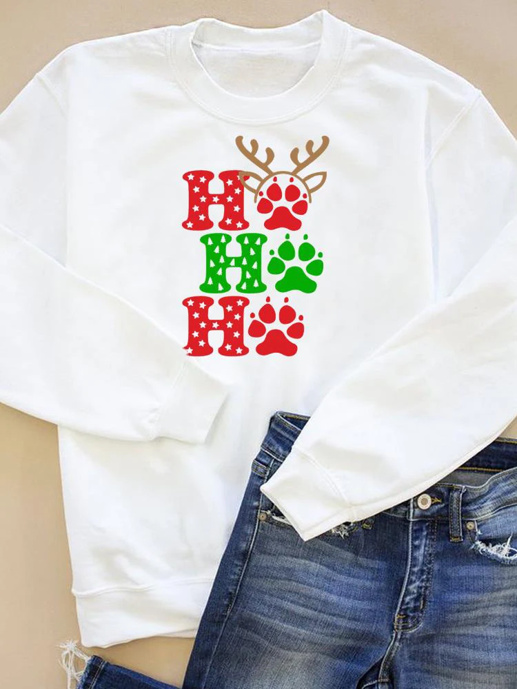 

Симпатичные трендовые пуловеры с изображением собачьей коты и лапки для праздника, свитшоты на Рождество и новый год, модная женская одежда...
