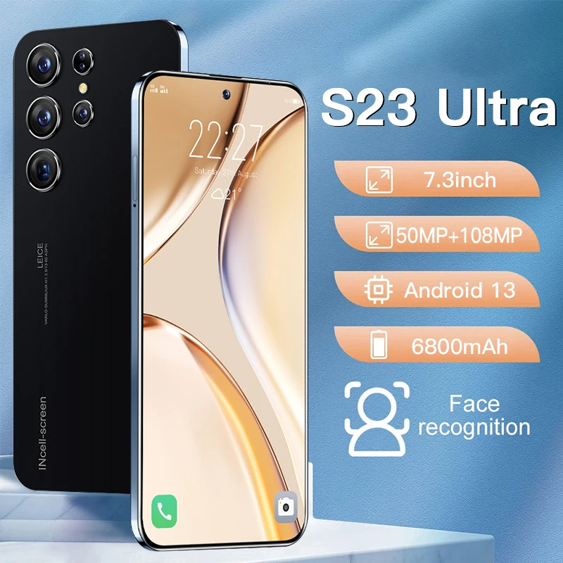 Global Version S23 Ultra 5G Smartphone 108MP HD Carema Cell Phone 6800mAh 7.3 Inch Unlocked Mobile Phones 2023 New Phones
Global Version S23 Ultra 5G Smartphone 108MP HD Carema Cell Phone 6800mAh 7.3 Inch Unlocked Mobile Phones 2023 New Phones