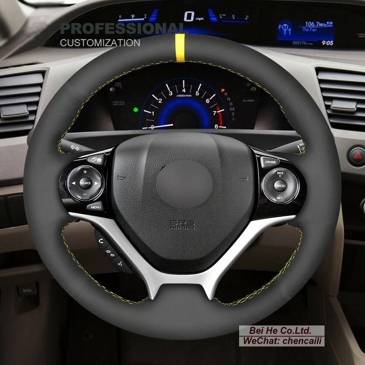 Customized Non-slip Black Suede Car Steering Wheel Cover Wrap For Honda Civic 9 2012-2015 Interior Accessories
Customized Non-slip Black Suede Car Steering Wheel Cover Wrap For Honda Civic 9 2012-2015 Interior Accessories