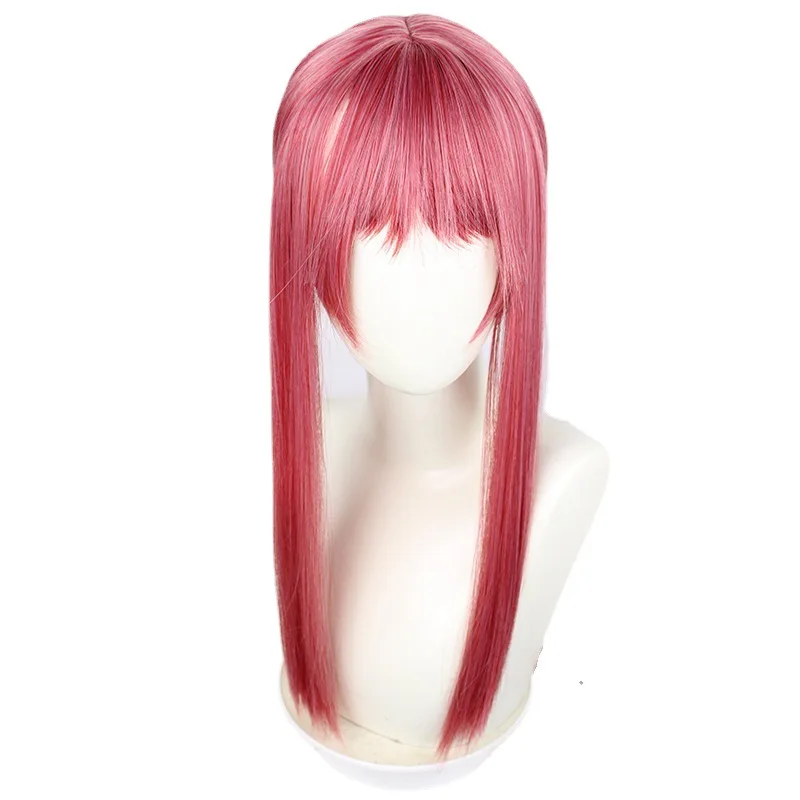 

Парик Makima для косплея из аниме «бензопила», длинный парик из розово-красных волос для ролевых игр, синтетический, для Хэллоуина, 70 см