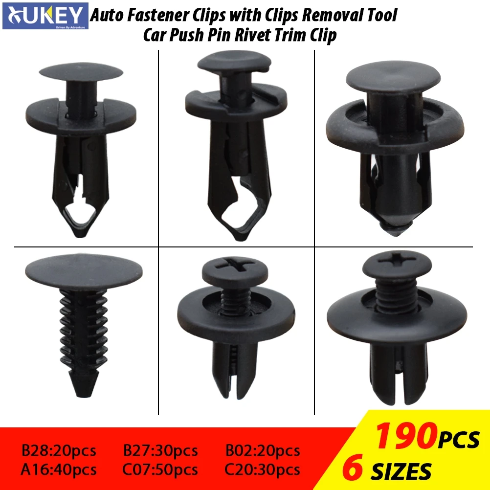 Universal Auto Fastener Push Pin Rivet Trim Clips 190Pcs 6 Sizes Vehicle Car Door Panel Fender Liner For Honda Civic Ford Focus
Universal Auto Fastener Push Pin Rivet Trim Clips 190Pcs 6 Sizes Vehicle Car Door Panel Fender Liner For Honda Civic Ford Focus