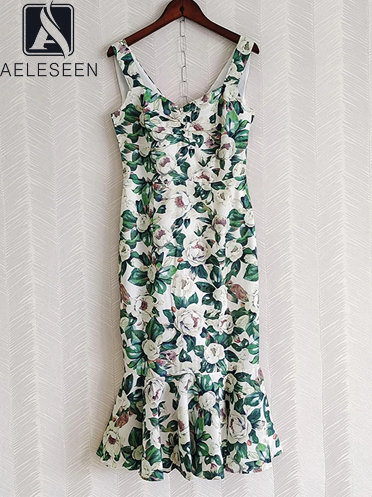 AELESEEN Fashion Runway 2022 Summer Ruffles Dress Women Green White Flower Printed Sleeveless Sexy Elegant Party Trumpet
AELESEEN Fashion Runway 2022 Summer Ruffles Dress Women Green White Flower Printed Sleeveless Sexy Elegant Party Trumpet