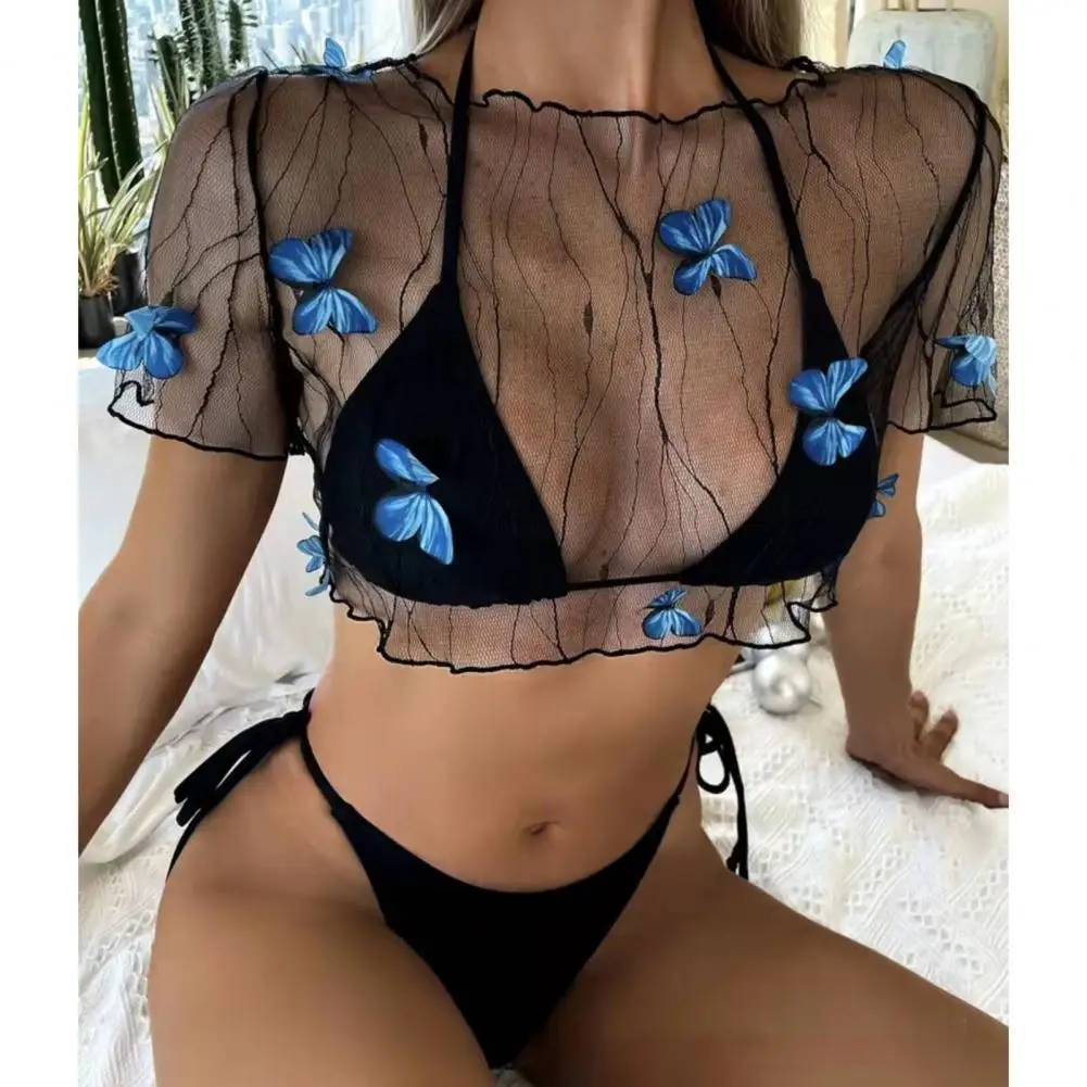 3Pcs/Set 2022 New Women Swimwear Bikini/Bikinis Set Butterflies Mesh Three-piece See through Sexy Split Bikini for Swimming
3Pcs/Set 2022 New Women Swimwear Bikini/Bikinis Set Butterflies Mesh Three-piece See through Sexy Split Bikini for Swimming
