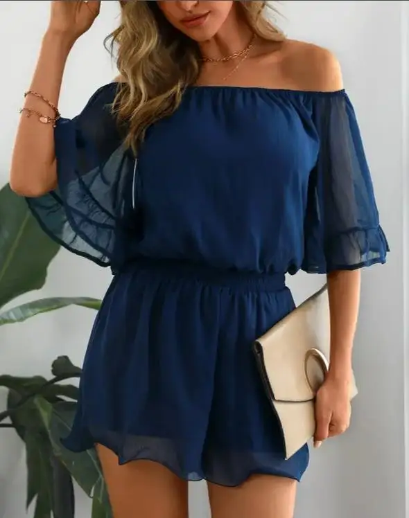 Sexy Off Shoulder Ruffle Romper Woman 2022 Summer New Fashion Solid Office Lady Elegant Jumpsuits
Sexy Off Shoulder Ruffle Romper Woman 2022 Summer New Fashion Solid Office Lady Elegant Jumpsuits