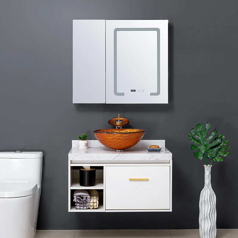 Yili light luxury modern minimalist bathroom cabinet combination bathroom waterproof and moisture-proof solid wood washbasin
Yili light luxury modern minimalist bathroom cabinet combination bathroom waterproof and moisture-proof solid wood washbasin