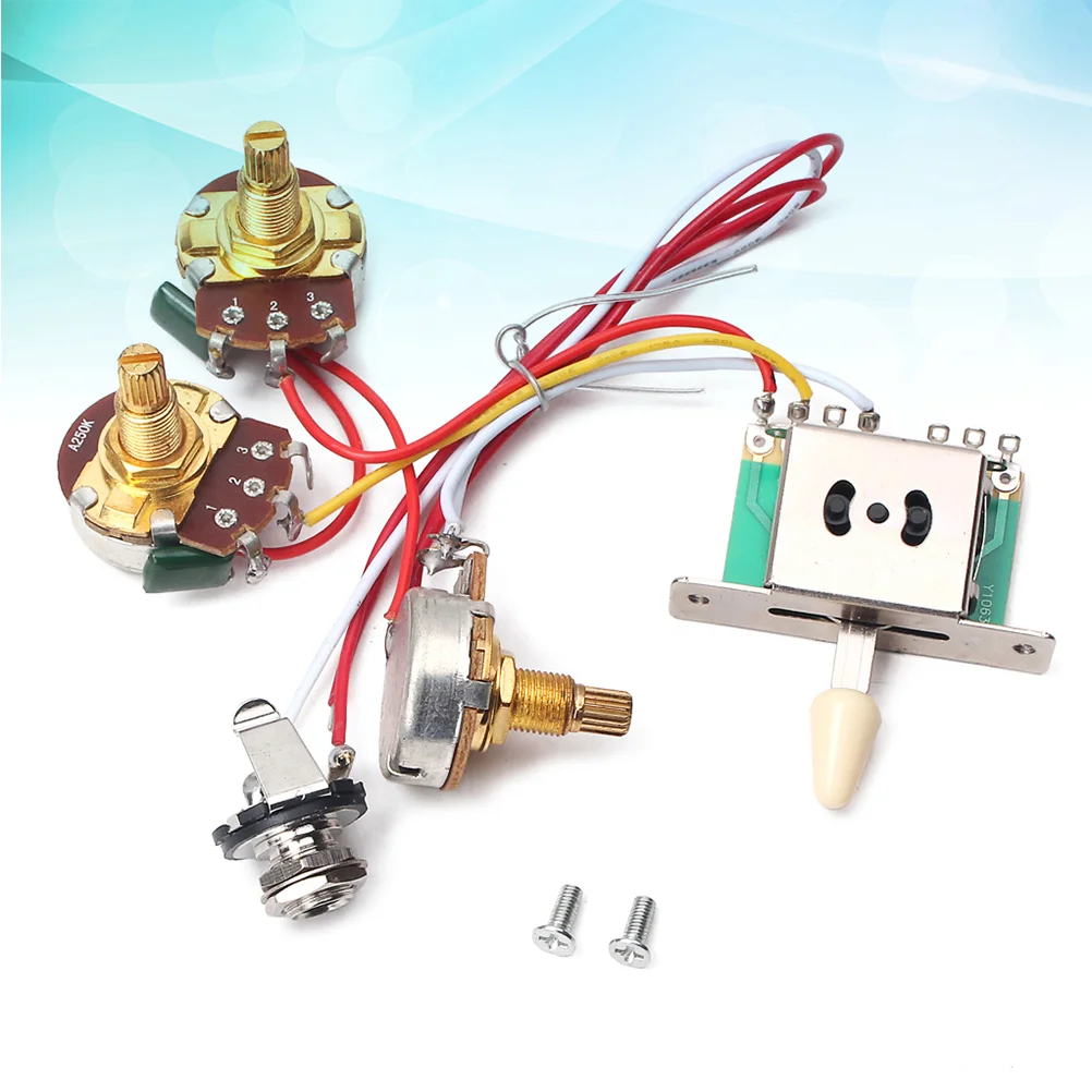 1 Volume Tone Pot Jack 250K Wiring Harness Toggle Switch Instrument Prewired Way 1T1V Bass
1 Volume Tone Pot Jack 250K Wiring Harness Toggle Switch Instrument Prewired Way 1T1V Bass