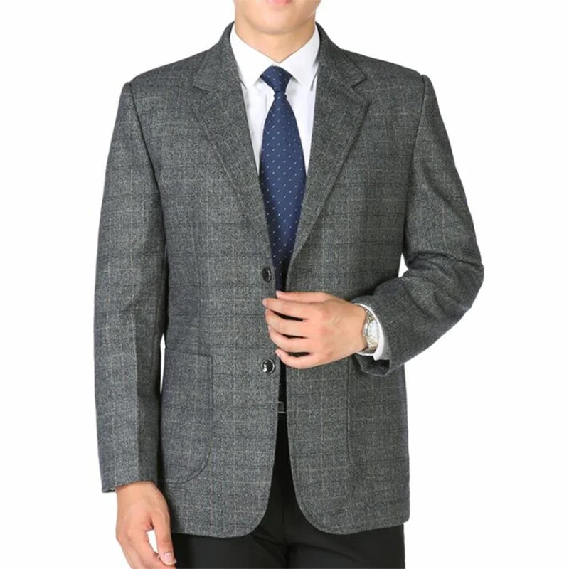 Middle-aged grey suits men blazer spring autumn coats mens casual jacket masculino slim fit casaco jaqueta masculina b309
Middle-aged grey suits men blazer spring autumn coats mens casual jacket masculino slim fit casaco jaqueta masculina b309