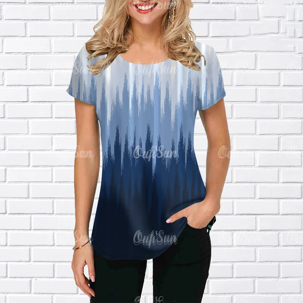 New Women's O Neck Short Sleeve 3D Print Cool Color Patterns Female Outing Travel Essential Tees Large Size Comfortable Blouse
New Women's O Neck Short Sleeve 3D Print Cool Color Patterns Female Outing Travel Essential Tees Large Size Comfortable Blouse