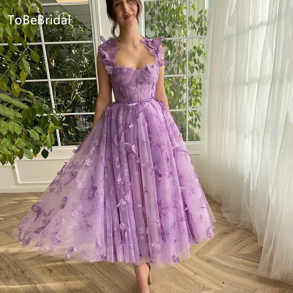 Purple 3D Lace Graduation Prom Dress Sweetheart Neck Ankle Length Women's Elegant Party Dress A-Line Backless فساتين السهرة
Purple 3D Lace Graduation Prom Dress Sweetheart Neck Ankle Length Women's Elegant Party Dress A-Line Backless فساتين السهرة
