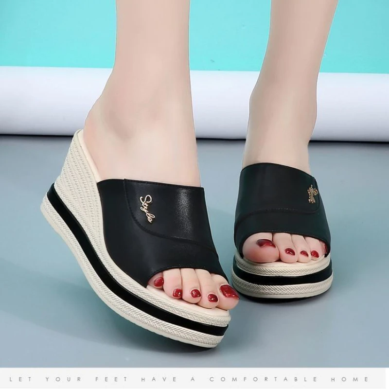 Summer Slides Women's Wedges Slippers Slip-On Shoes Woman Peep Toe High Heels Platform Sandals Ladies Leather Gladiator Sandals
Summer Slides Women's Wedges Slippers Slip-On Shoes Woman Peep Toe High Heels Platform Sandals Ladies Leather Gladiator Sandals