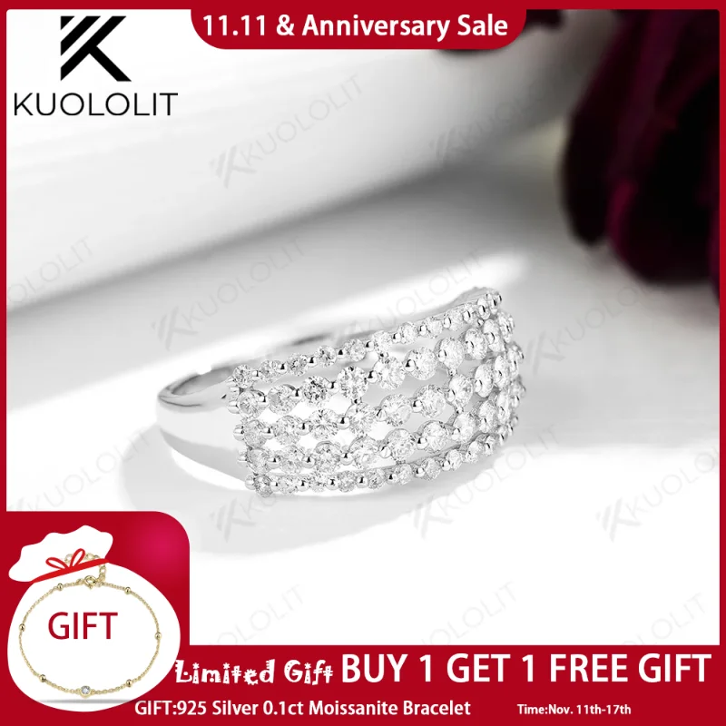 Kuololit Natural Diamond Rings for Women Solid 18K 14K 9K White Gold Five rows Round Half Eternity for Wedding Engagement Gift
Kuololit Natural Diamond Rings for Women Solid 18K 14K 9K White Gold Five rows Round Half Eternity for Wedding Engagement Gift