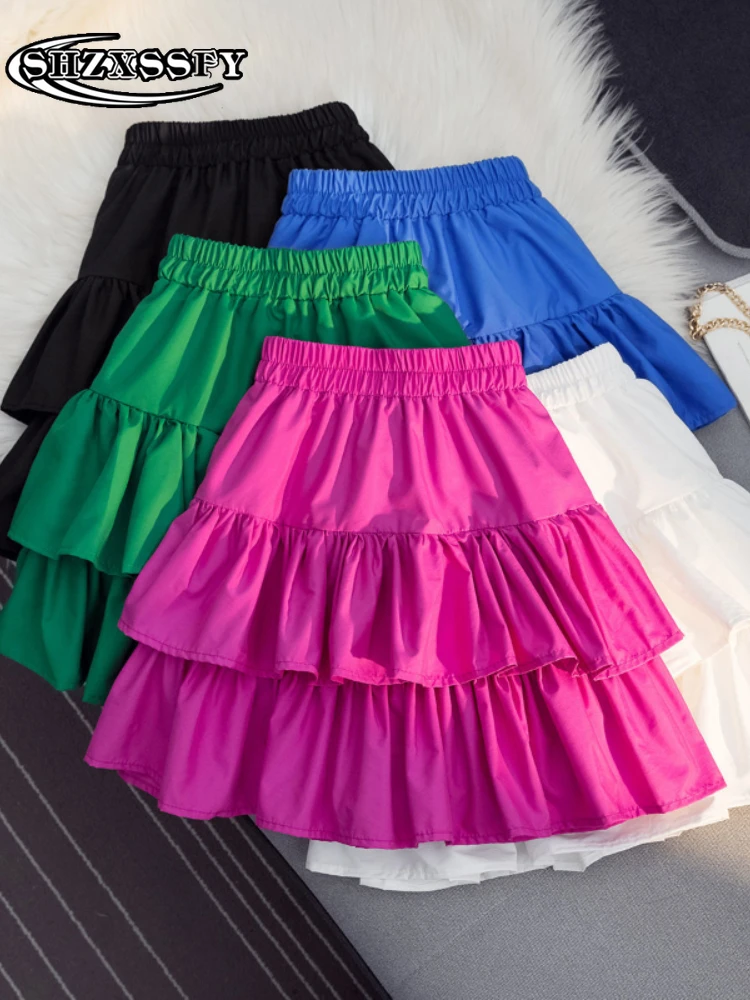 Cake Skirt Spring/summer 2022 New High Waist Mini Skirt Cotton A-LINE Elastic Waist Korean Fashion Kawaii Black Green Skirt
Cake Skirt Spring/summer 2022 New High Waist Mini Skirt Cotton A-LINE Elastic Waist Korean Fashion Kawaii Black Green Skirt