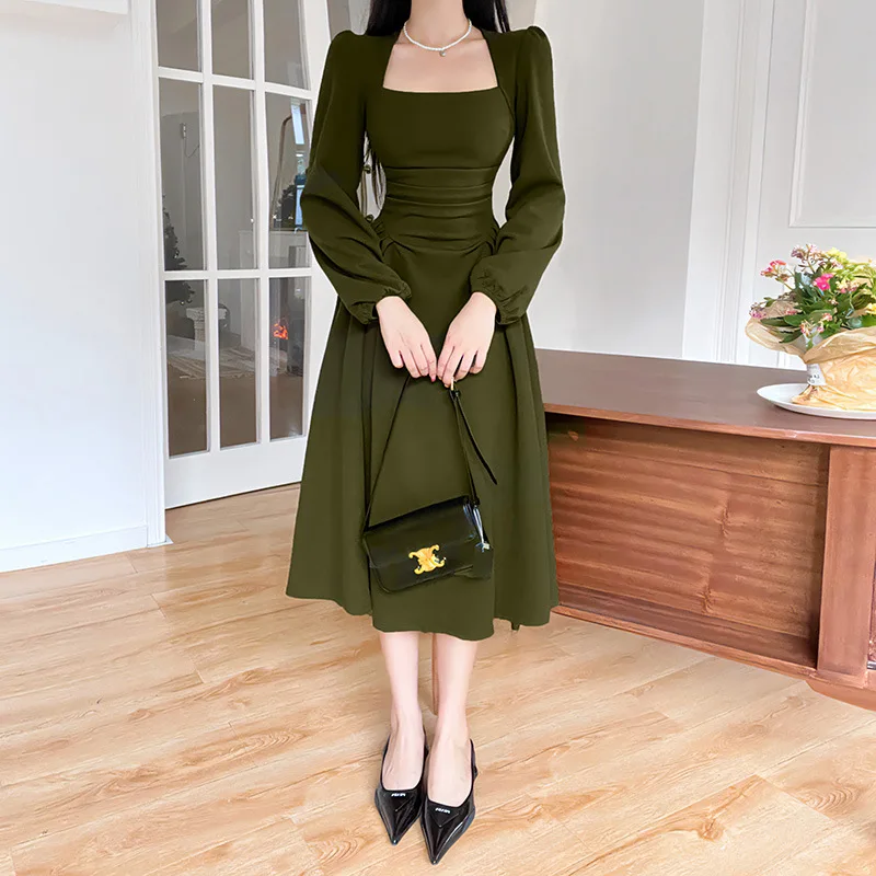 Folds Puff Sleeve Corsets Women Midi Dress Sexy Elegant Bodycon Autumn Elegant Party Casual Lady Long Dress Streetwear
Folds Puff Sleeve Corsets Women Midi Dress Sexy Elegant Bodycon Autumn Elegant Party Casual Lady Long Dress Streetwear