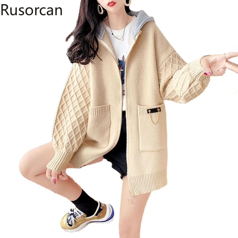 2023 New Autumn/Winter Lazy Sweater Women's Hooded Casual Mid Length Outerwear Loose Knitted Coat Fashion Versatile Top Female
2023 New Autumn/Winter Lazy Sweater Women's Hooded Casual Mid Length Outerwear Loose Knitted Coat Fashion Versatile Top Female