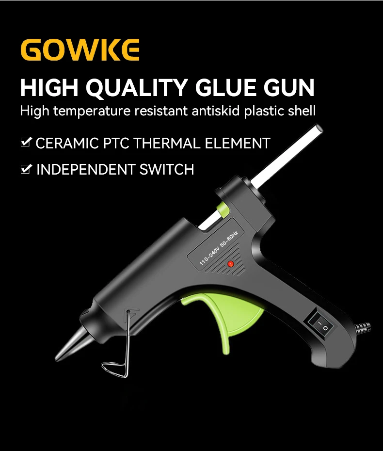 

GOWKE Hot Melt Glue Gun Heat Temp Mini Glue Guns Power Tools 7mm For Diy Project Art Crafts Industry Repair Household Tool