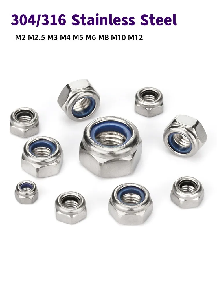 Hex Nylon Insert Lock nut 304/306 Stainless Steel DIN985 M2 M2.5 M3 M4 M5 M6 M8 M10 M12 Non slip nuts Self-locking Lock nut
Hex Nylon Insert Lock nut 304/306 Stainless Steel DIN985 M2 M2.5 M3 M4 M5 M6 M8 M10 M12 Non slip nuts Self-locking Lock nut