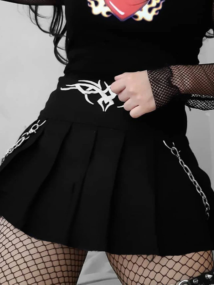 Gothic Dark Mall Goth Embroidey Women Pleated Mini Skirts Grunge Black Punk Sexy Club Night Alt Clothes E-girl Chain Streetwear
Gothic Dark Mall Goth Embroidey Women Pleated Mini Skirts Grunge Black Punk Sexy Club Night Alt Clothes E-girl Chain Streetwear