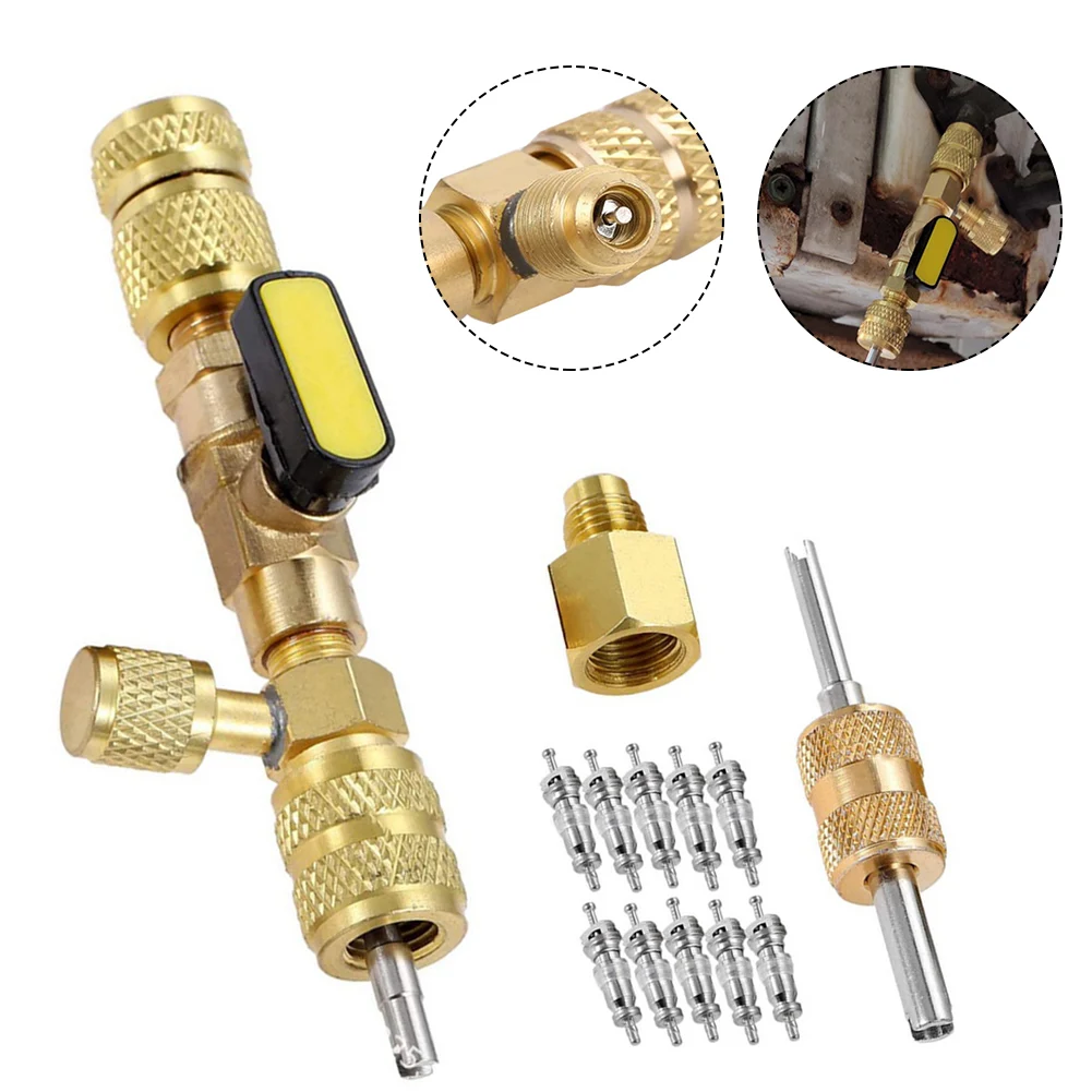 Valve Core Remover Installer HVAC Valve Core Removal Tool with Dual 1/4 and 5/16 Service Ports Fit for R404A R407C R134A R12 R32
Valve Core Remover Installer HVAC Valve Core Removal Tool with Dual 1/4 and 5/16 Service Ports Fit for R404A R407C R134A R12 R32