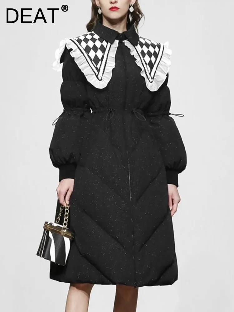 DEAT New Women's Fashion Patchwork Tippet Turn-down Collar Thick Coat Design Drawstring Zipper Long Sleeve Slim Coat 13DA734
DEAT New Women's Fashion Patchwork Tippet Turn-down Collar Thick Coat Design Drawstring Zipper Long Sleeve Slim Coat 13DA734