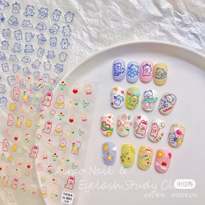 Cartoon Anime Blue Little Bear Nail Stickers Sweet Girls Kids Women Nail Decals 5D High Quality Nail Art Decorations Accesoires
Cartoon Anime Blue Little Bear Nail Stickers Sweet Girls Kids Women Nail Decals 5D High Quality Nail Art Decorations Accesoires