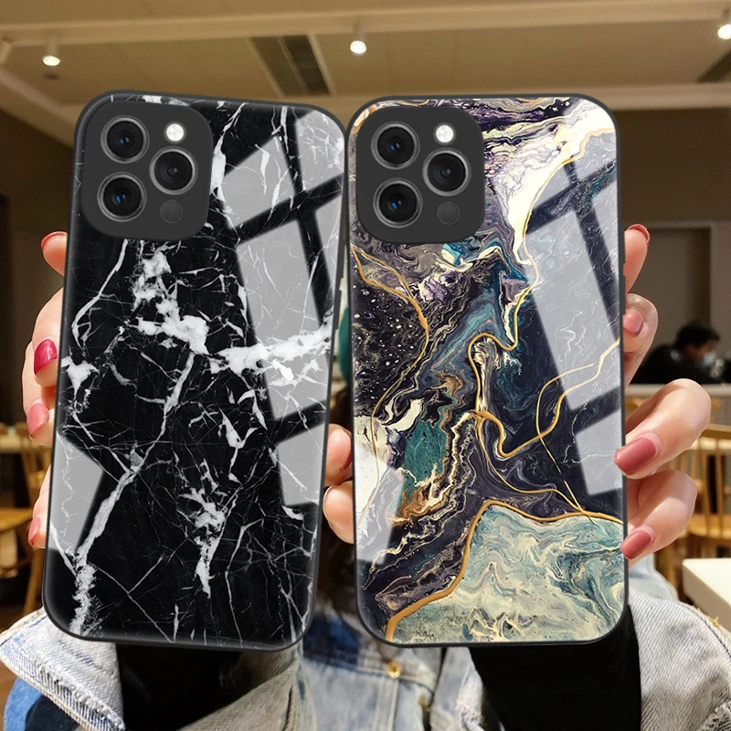 For iPhone 12 13 11 Pro Max Fashion Marble Pattern Tempered Glass Phone Case For iPhone 12 13 Mini Shockproof Protective Cover
For iPhone 12 13 11 Pro Max Fashion Marble Pattern Tempered Glass Phone Case For iPhone 12 13 Mini Shockproof Protective Cover